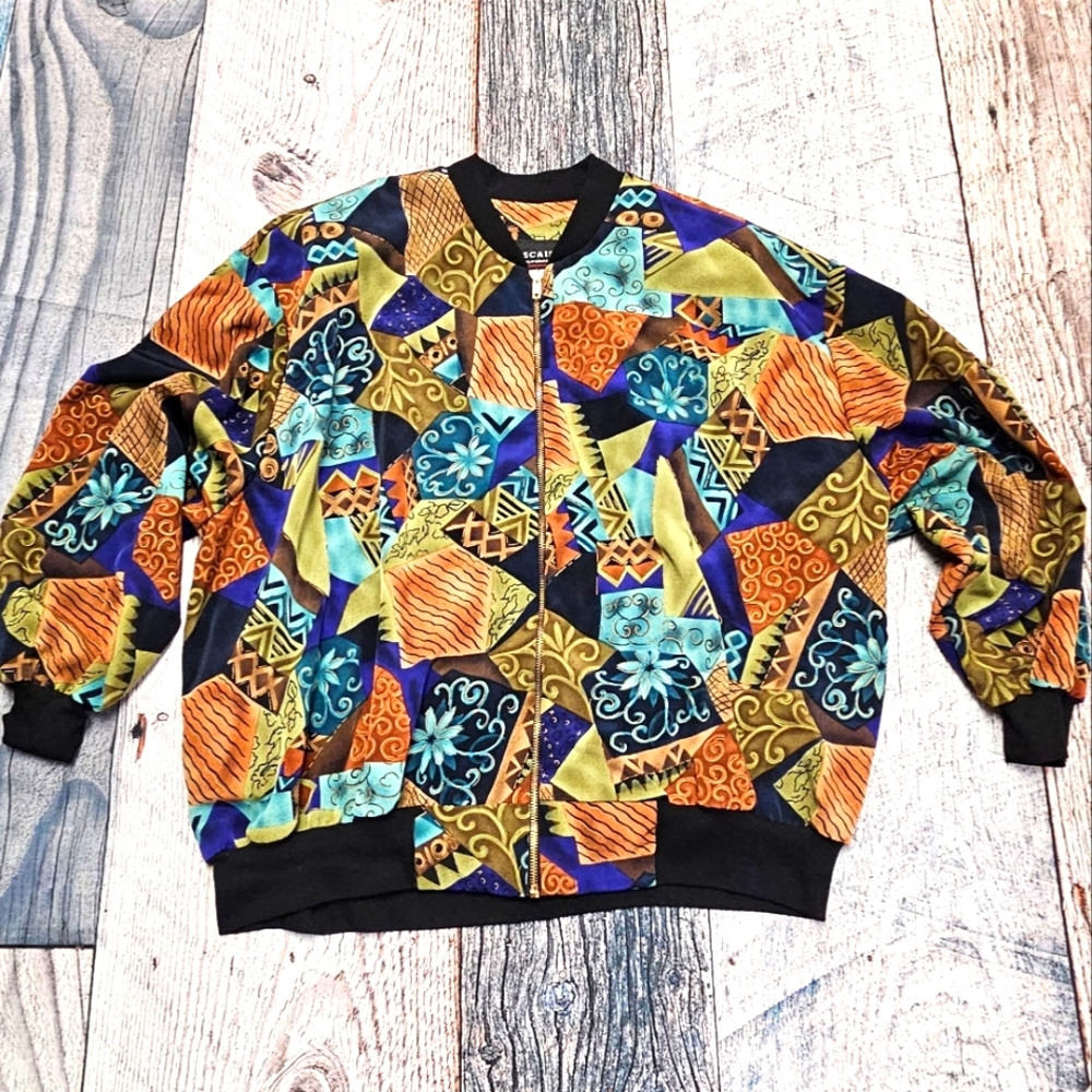 Vintage Cascais of California Women's Large Full Zip Bomber Jacket Lightweight